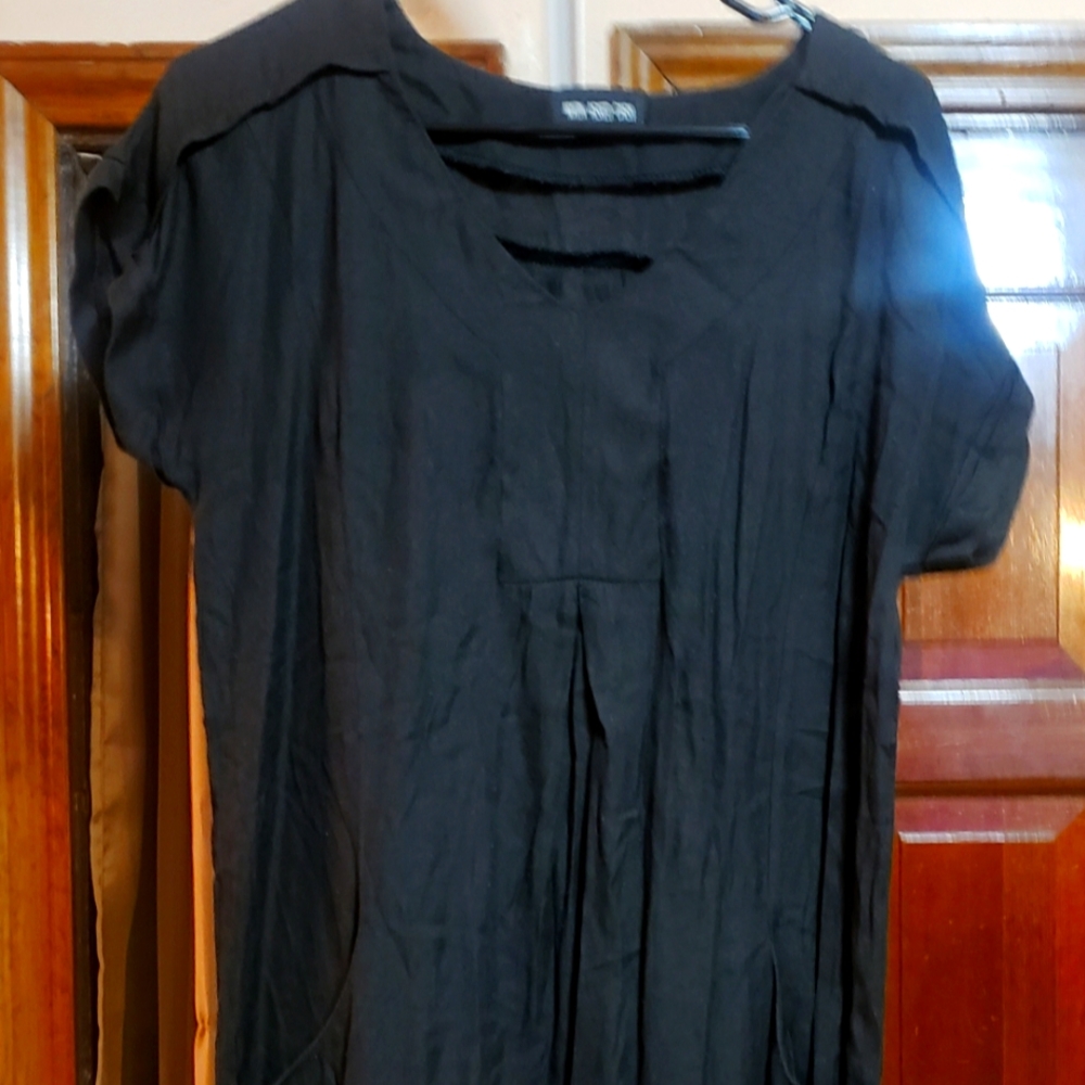 Women's Black Knee Length Casual Dress
